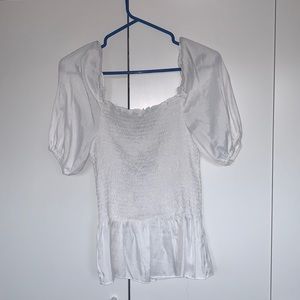 Off the shoulder white blouse